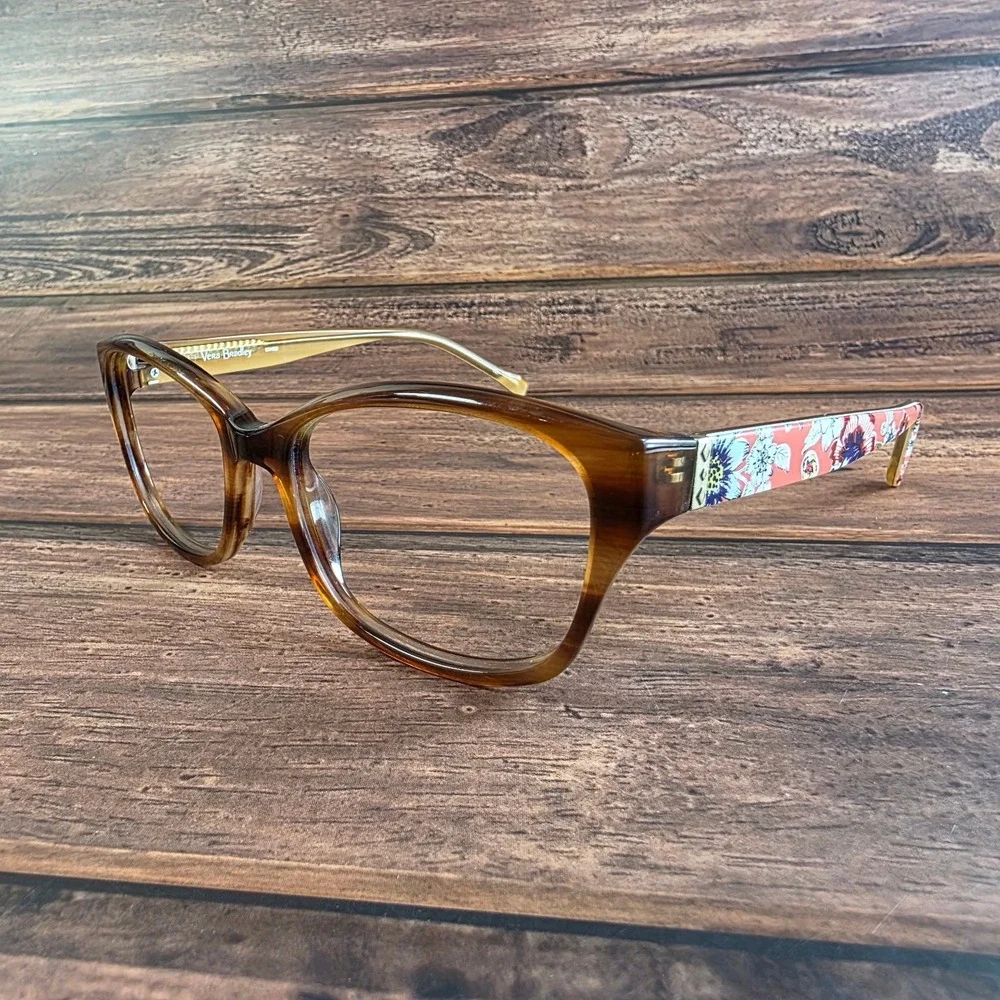 Vera Bradley Sunglasses Women's Brown 55mm Floral Coral Frame‎ UV400 FRAMES ONLY